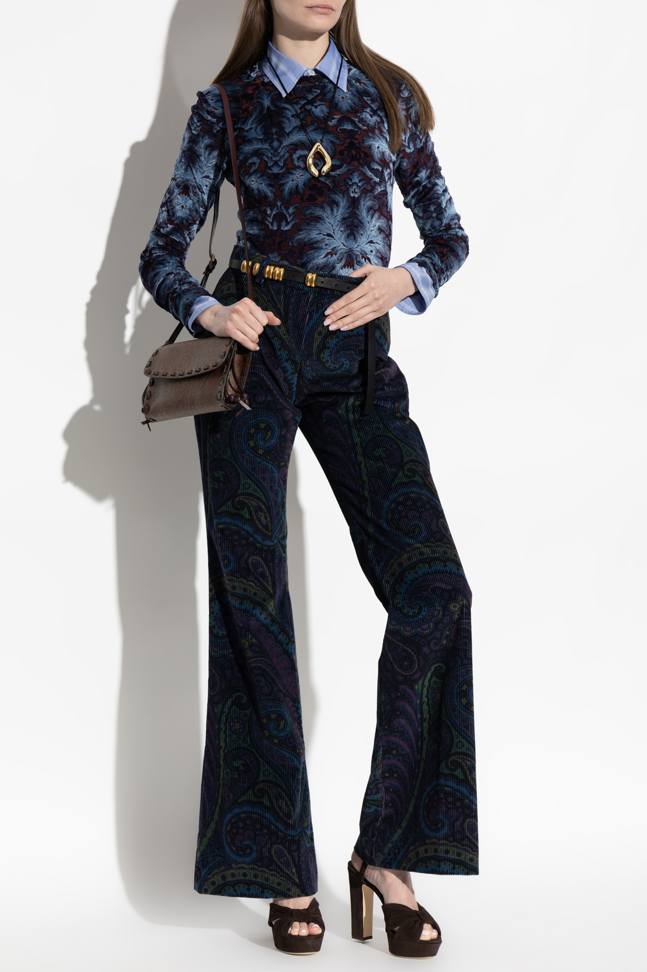 Blue Top with velour finish Etro - Vitkac Italy